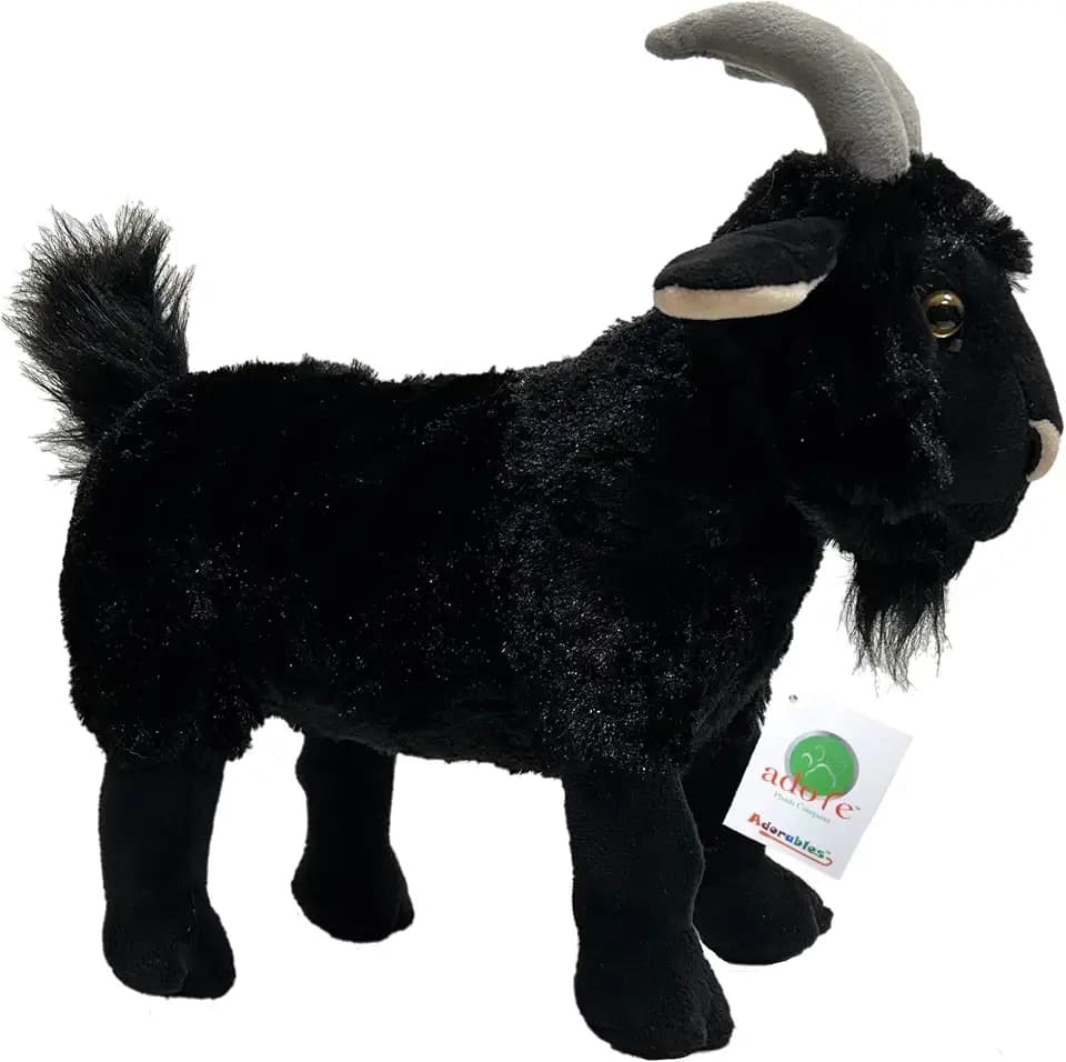 Adore 15" Renegade the Black Goat Plush Stuffed Animal Toy
