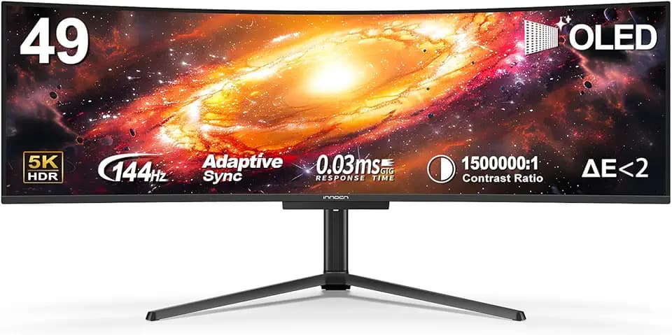 INNOCN 49" QD-OLED 5K2K 5120 x 1440P 144Hz Ultrawide Curved Monitor - 49Q1R