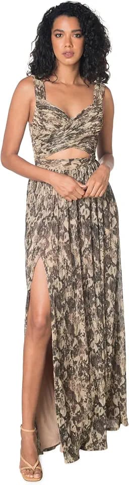 Dress The Population Women's Mirabella Fit and Flare Maxi Dress