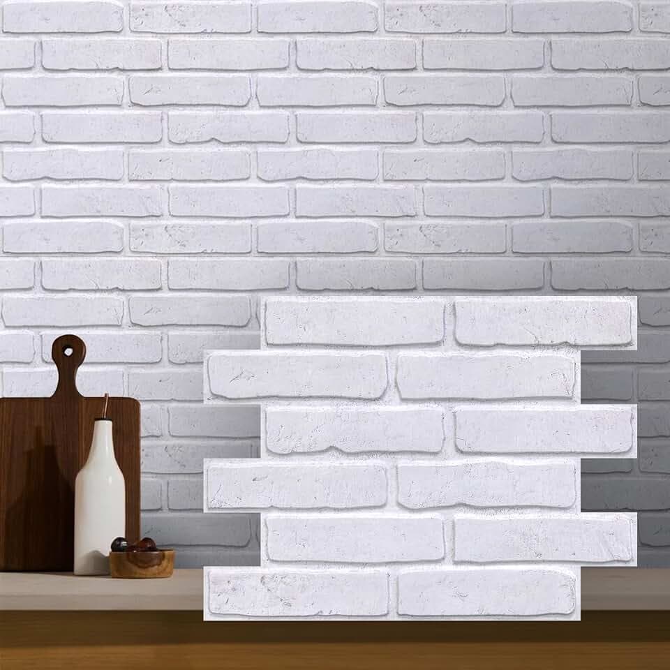 COMSTICKC 3D Peel and Stick Faux Brick Wall Stickers, Ultra-Light, Flexible