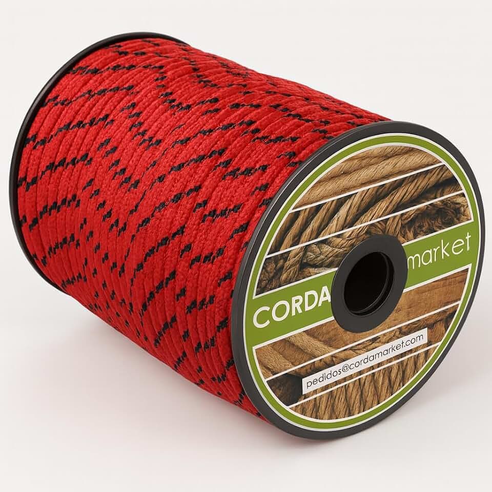 Cordamarket 8mm Seil, rot, 50mts