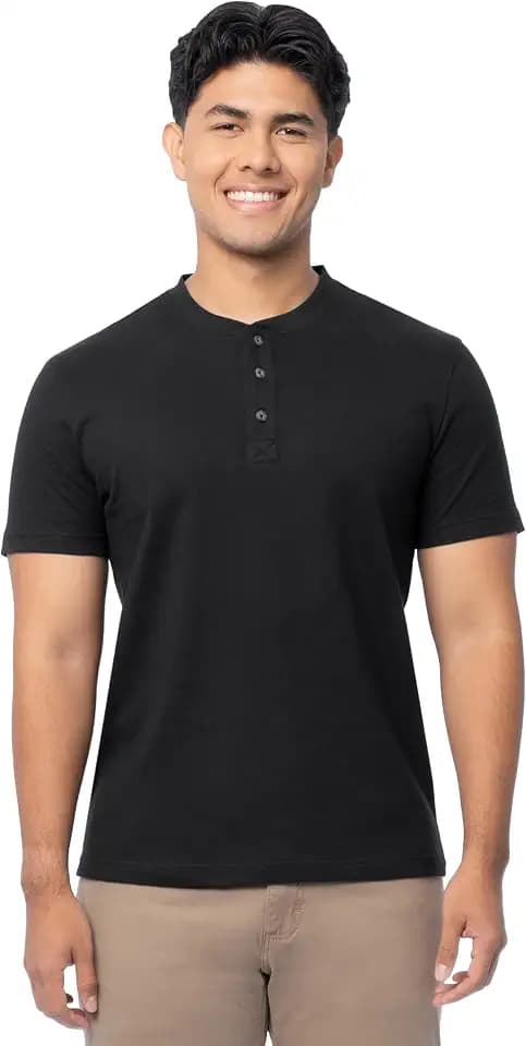 Fruit of The Loom Men's Short Sleeve Henley T-Shirt