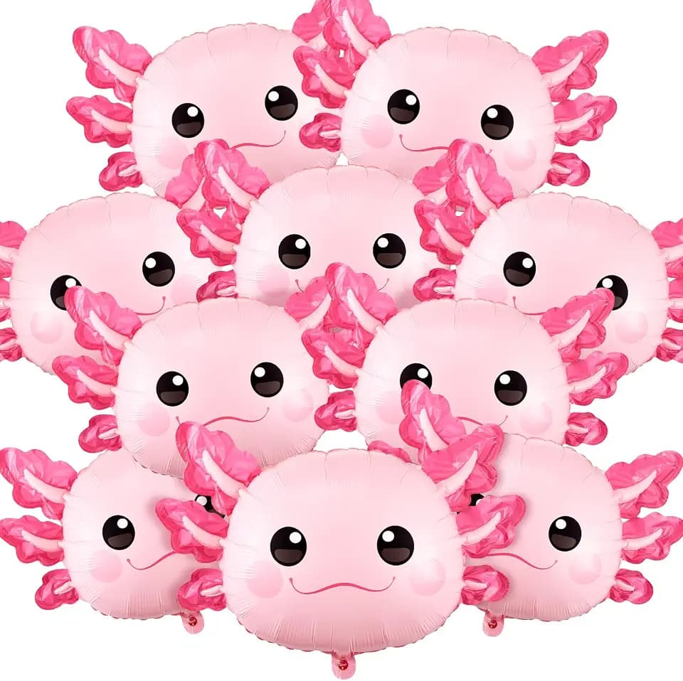 6 Pcs 34 Inch Axolotl Balloons, Pink