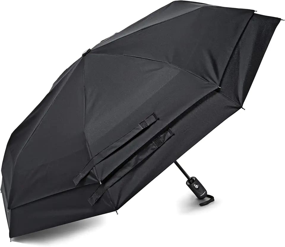 Samsonite Windguard Auto Open/close Umbrella, Black, One Size