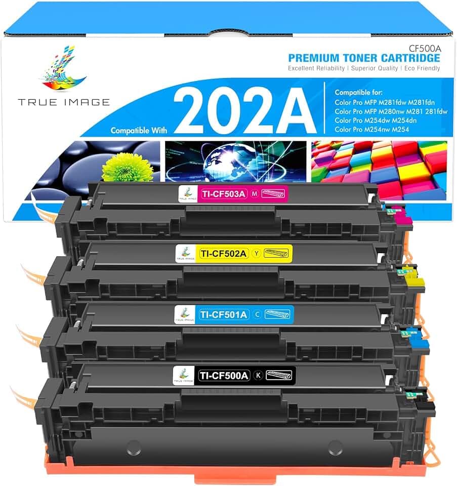 202A M281fdw Toner Cartridges for HP 202 202X CF500A CF500X 4 Pack