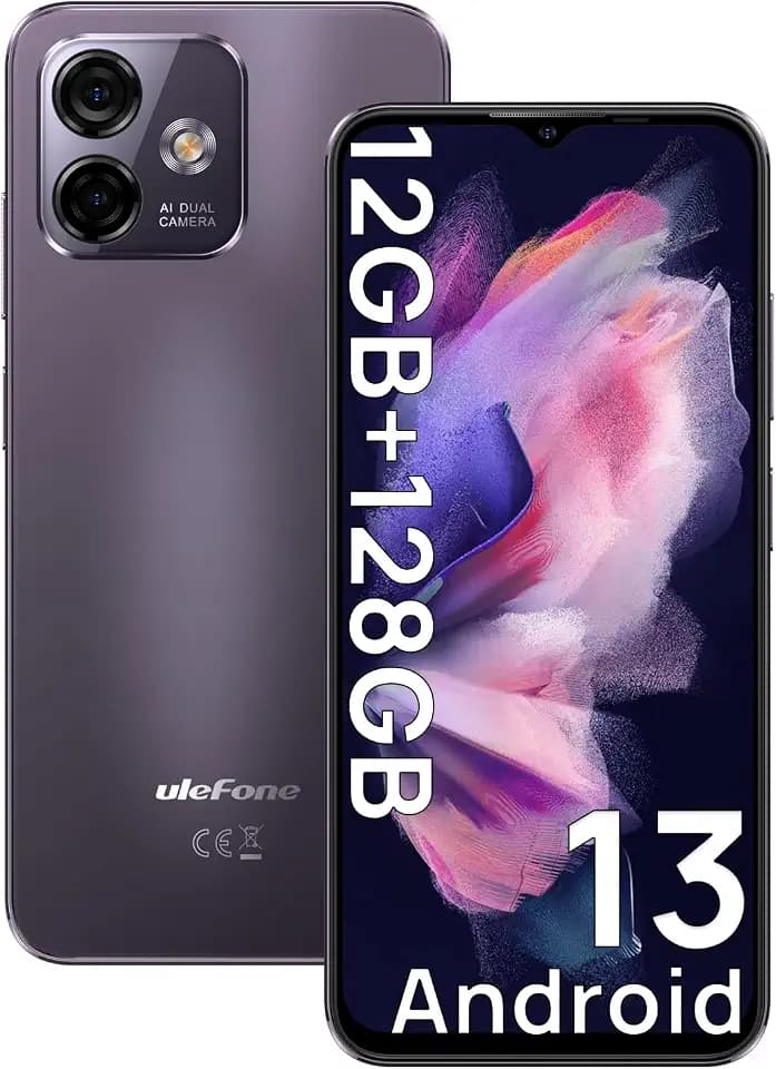 Ulefone Note 16 Pro Android 13 Smartphone Ohne Vertrag, 12GB+128GB/SD-256GB, 6.52" HD+5G WiFi, 50MP+8MP Kamera 4400mAh, Dual SIM 4G Handy Ohne Vertrag, Face ID/GPS/OTG/Violett