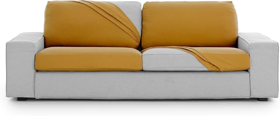 Eysa Bi-elastischer Sofabezug für Sitzfläche und Rückenlehne, Größe XL, Senf, Harlem-Design