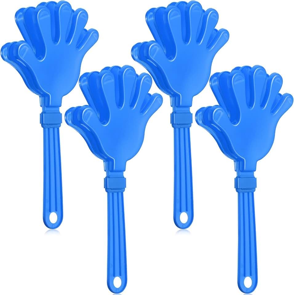 Woanger 4 Pieces Giant Hand Clappers Noise Makers 11 Inch Party, Blue