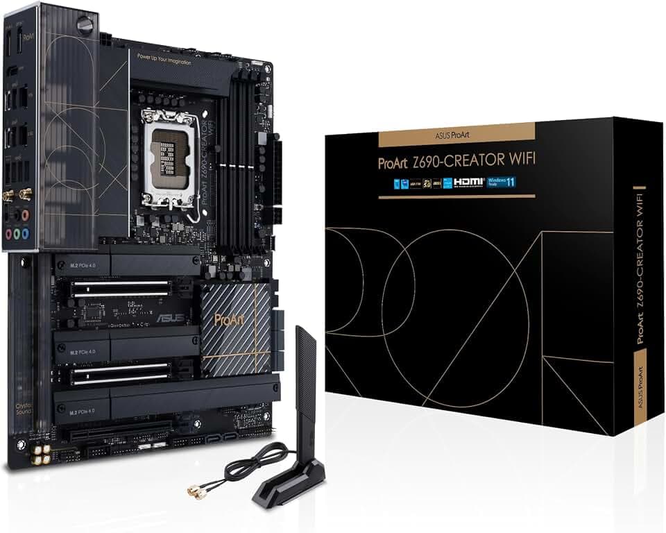 ASUS PROART Z690-CREATOR WIFI Content Creator Mainboard Sockel Intel LGA 1700 (Intel Z690, PCIe 5.0, DDR5, Thunderbolt 4, WiFi6m Quick Charge 4+)