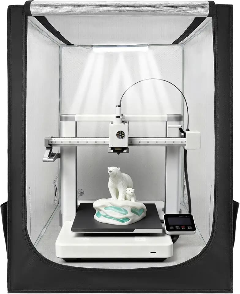 VEVOR 3D-Druckergehäuse Druckerzelt (70x75x90 cm), staubdichte & wasserfeste Schutzhülle mit konstanter Temperatur & LED-Beleuchtung, kompatibel mit gängigen Modellen von Creality/ELEGOO/Anycubic