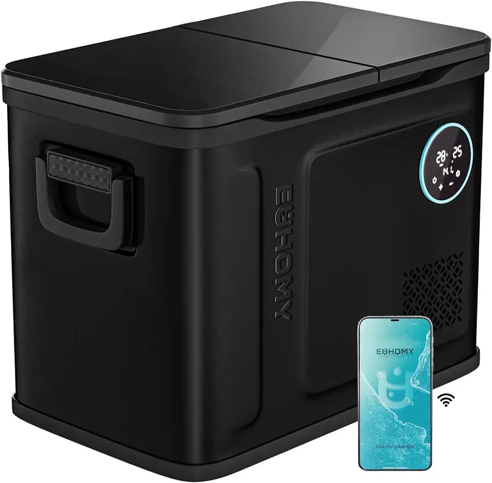EUHOMY 48QT 12 Volt Refrigerator,Dual Zone -4℉~68℉ Portable Freezer for Car
