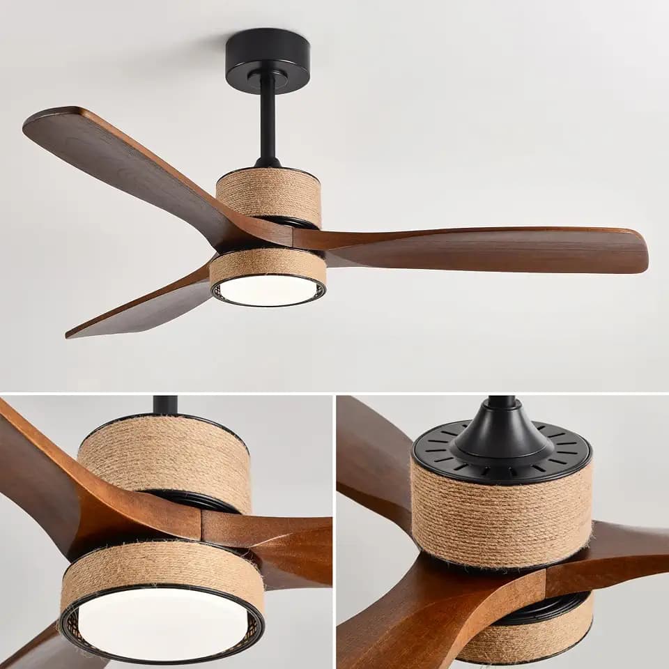52 Inch Boho Downrod Ceiling Fan with Light and Remote