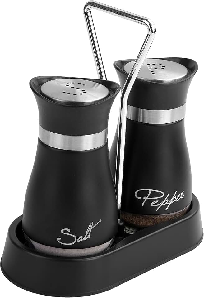 Stainless Steel and Glass Salt and Pepper Shaker Sets