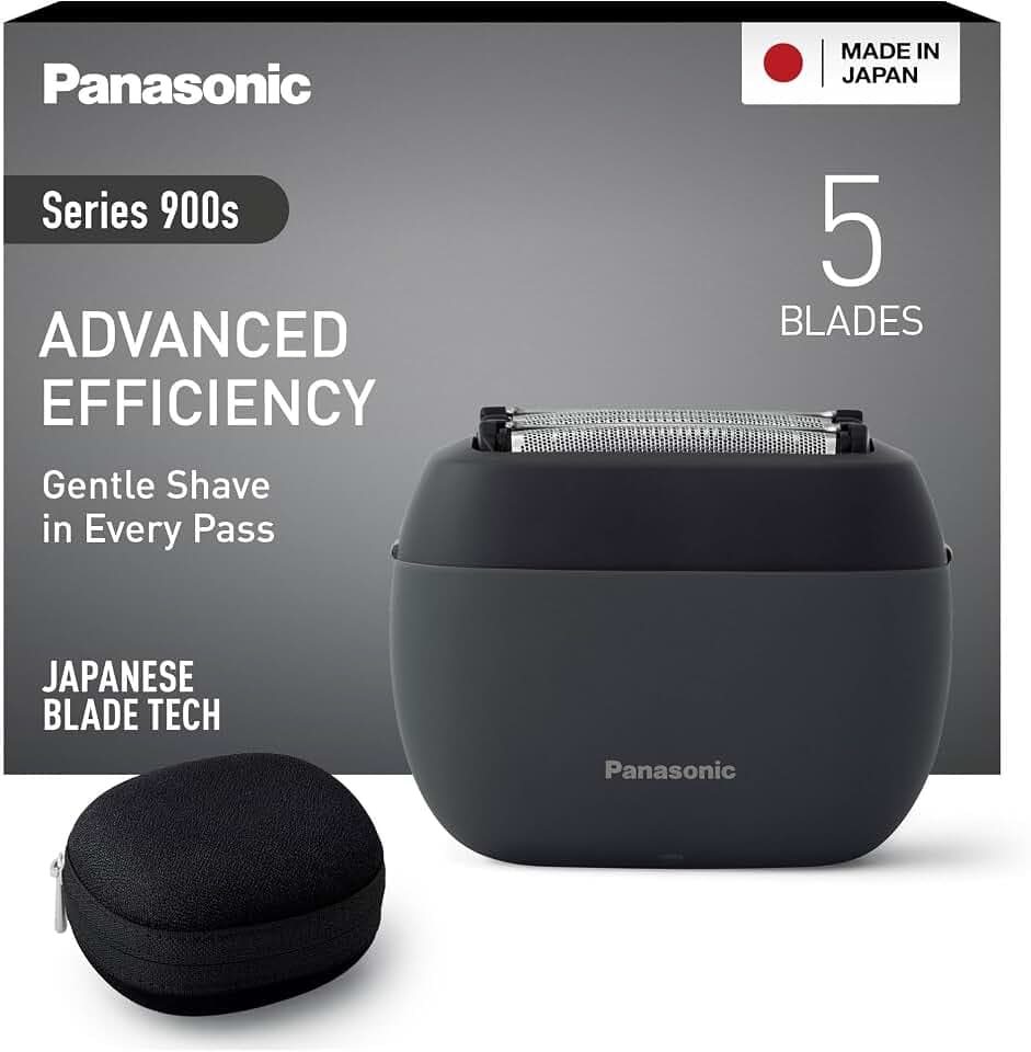 Panasonic ES-PV3B-K803 Series 900s Premium Kompakt-Rasierer, Nass- und Trockenrasierer mit 5 Klingen für Männer, reaktionsschneller Bartsensor, USB-C, Premium Case, Anthrazit