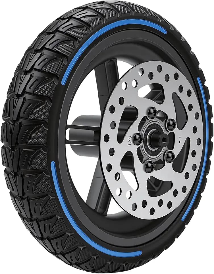 BuyWeek E-Scooter Hinterrad Vollgummireifen mit 120 mm Scheibenbremse für Xiaomi M365 PRO/PRO 2, Explosionssicherer Druckfester Stoßdämpfender Hinterreifen (Nicht für Xiaomi M365, 1S)
