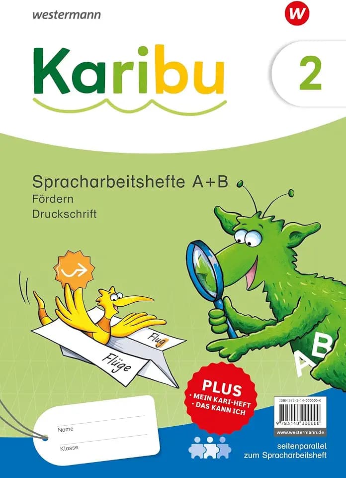Karibu - Ausgabe 2024: Paket Spracharbeitshefte Fördern 2 (A + B) Druckschrift zielgleich, seitenparallel zum Spracharbeitsheft, auch zum Sprachbuch ... mit Diagnoseheft "Das kann ich" Fördern 2