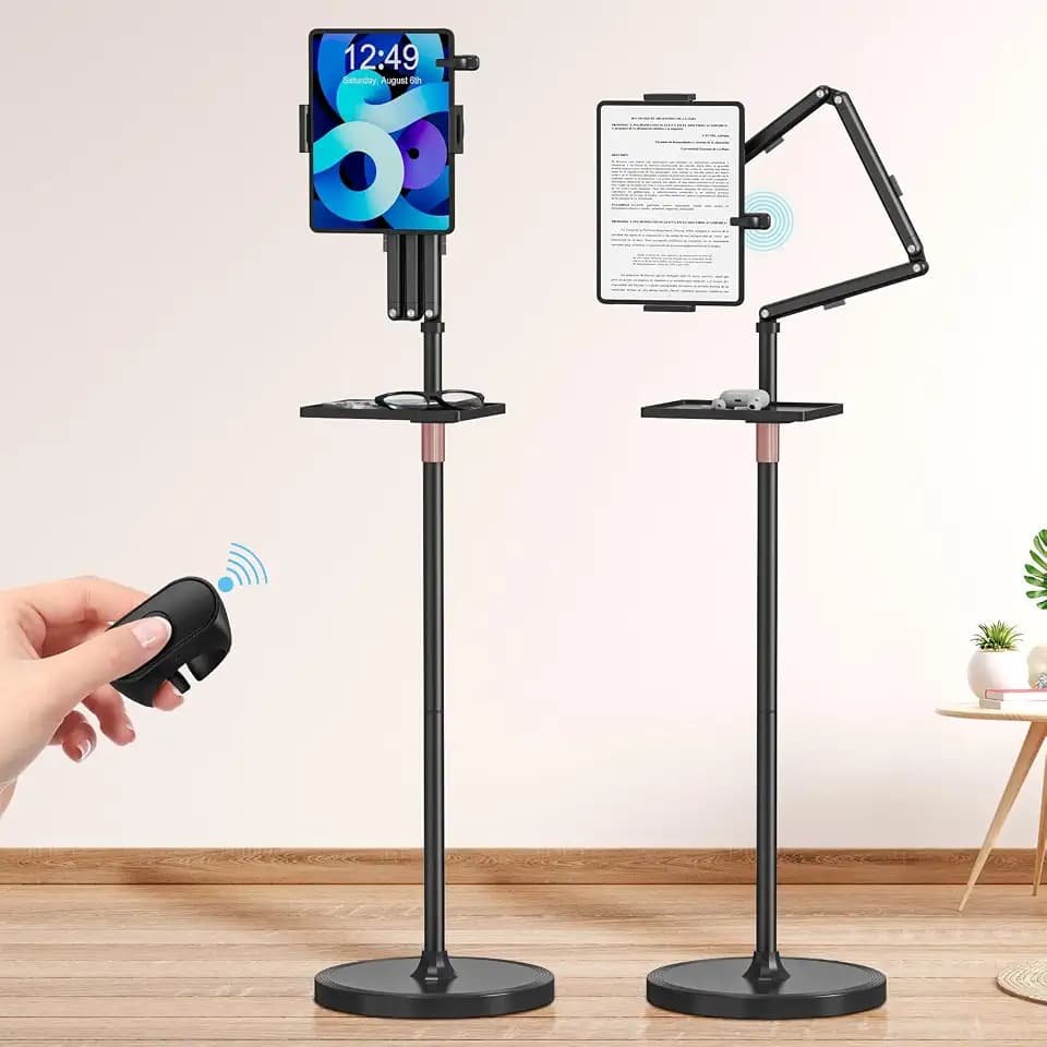 Houele Tablet Floor Stand with Page Turner, iPad Floor Stand with Tray
