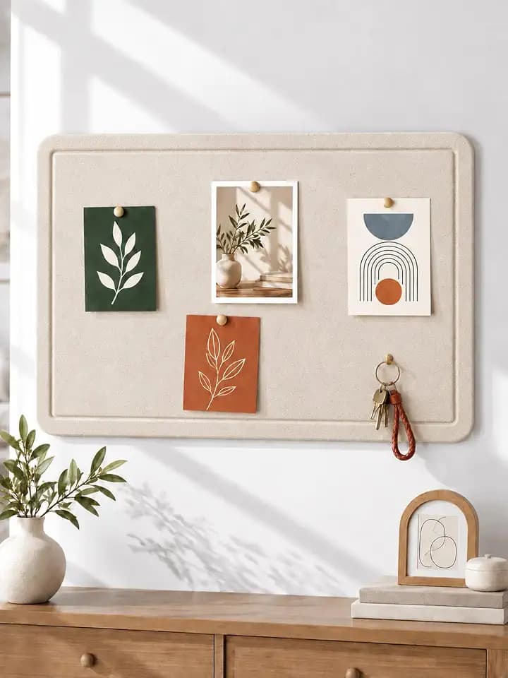 Felt Bulletin Board for Wall, 36" x 24" Frameless Pin Board, Beige