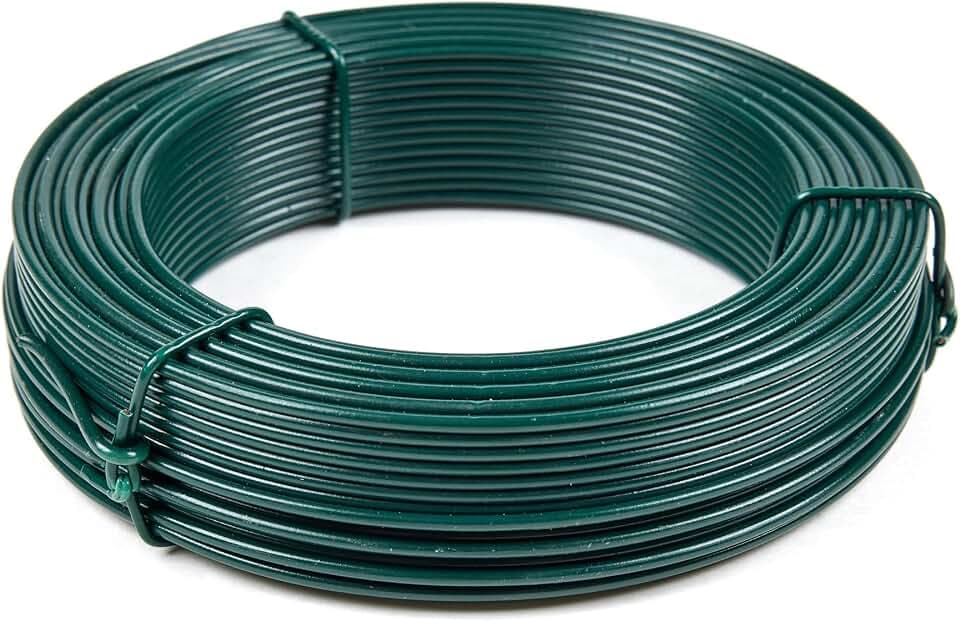 Flandria Spanndraht 2,7mm x 100m - PVC ummantelter Stahldraht grün für Zaun, Maschendraht und Bindedraht Garten korrosionsbeständig