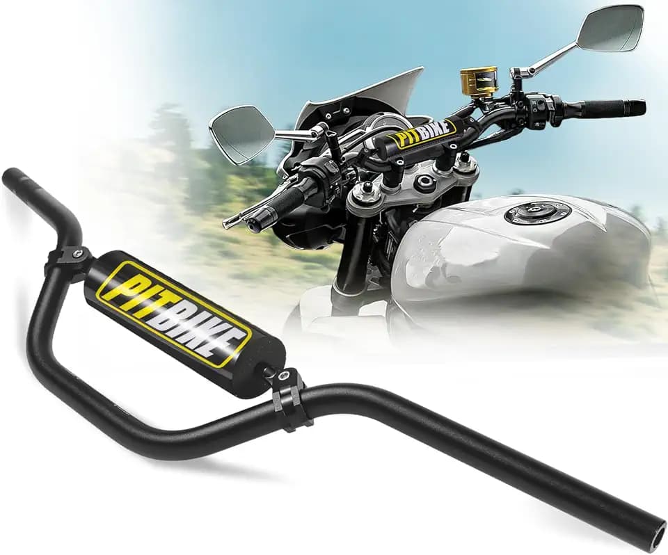 7/8" Pit Bike Handlebars with Foam Pad – Motorcycle Handlebars for CRF YZF KXF KLX RMZ DRZ Dirt Bikes, ATV, Quad, E-Bike Mods,T6 Aluminum 7/8 Motorcycle Handlebar Upgrade (Black)