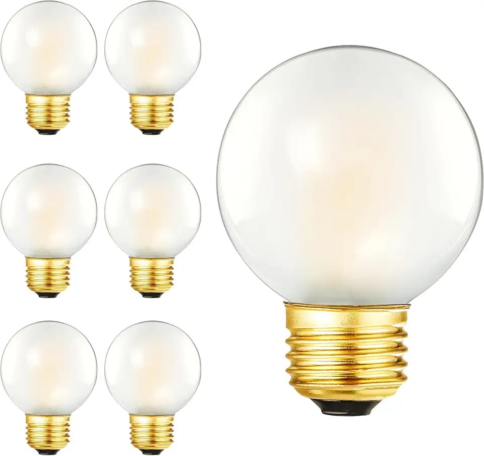 Dimmable E26 Edison Bulb G16.5 Frosted LED Bulb 40 watt Light Bulb,2700K
