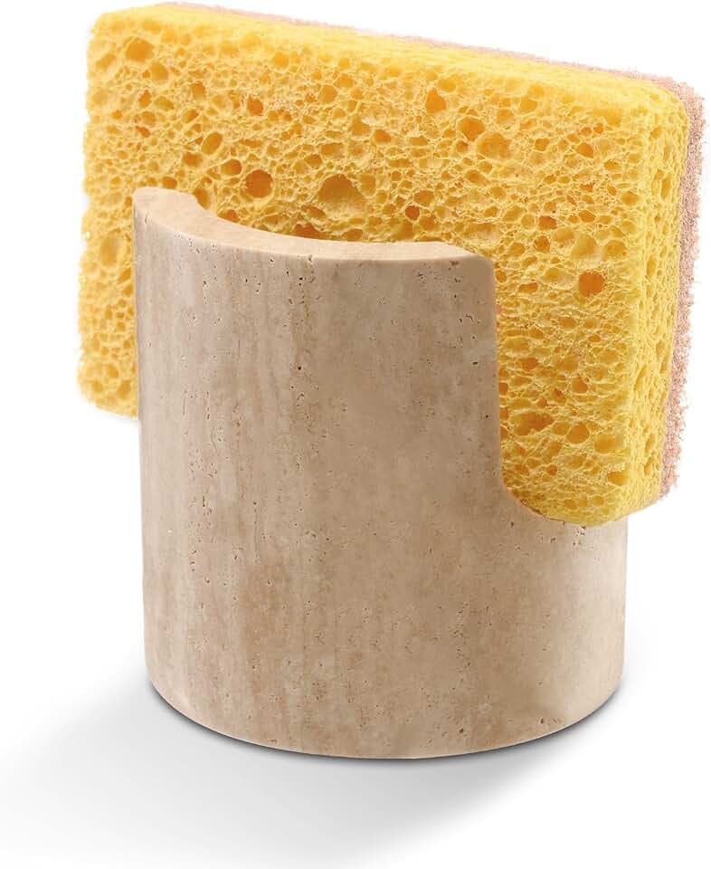 Schwammhalter Marmor Beige, Spüle Organizer Naturstein
