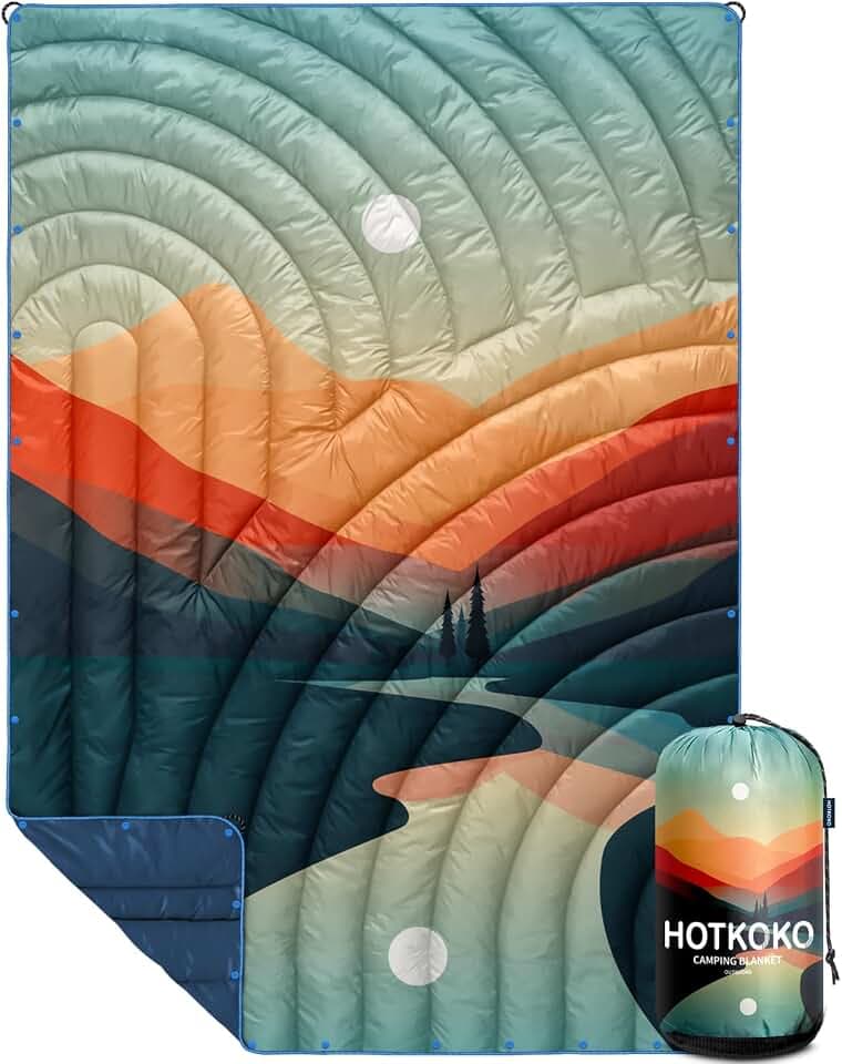 Puffy Camping Blanket,Large Camp Blanket Outdoor Camping Quilt Waterproof
