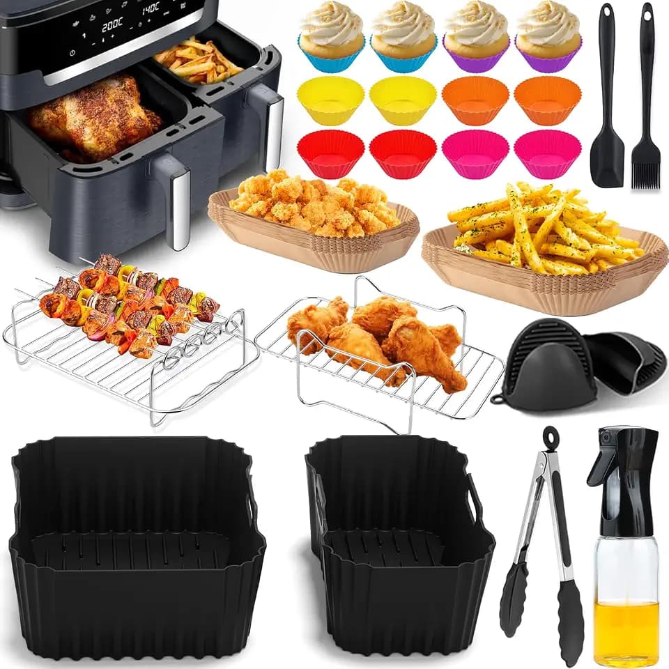 Airfryer Zubehör für Tefal EY9018 Dual Easy Fry 8,3 L | EY942B XXL 11L