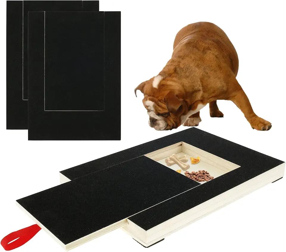 Hunde Krallen Kratzbrett 35x25x3cm Kratzbrett für Hunde mit Leckerli Box Quadrat Stressfrei Dog Nail Scratch Board für alle Arten von Hunden Dog Nail File Board für Haustiernagel Care
