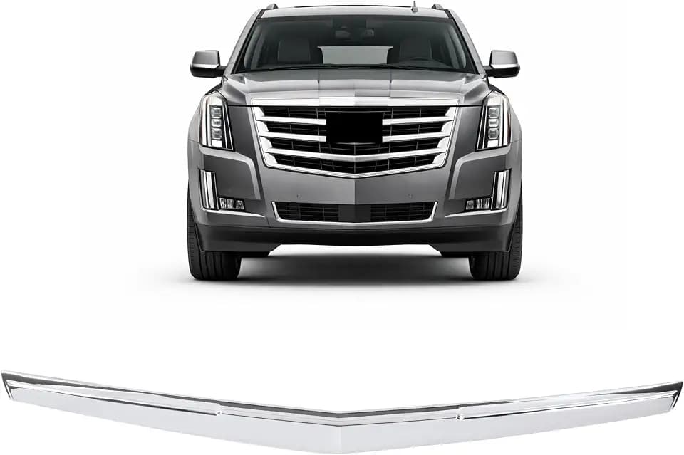 ALMULOO Hood Molding Grill Compatible with 2015-2020 Cadillac Escalade