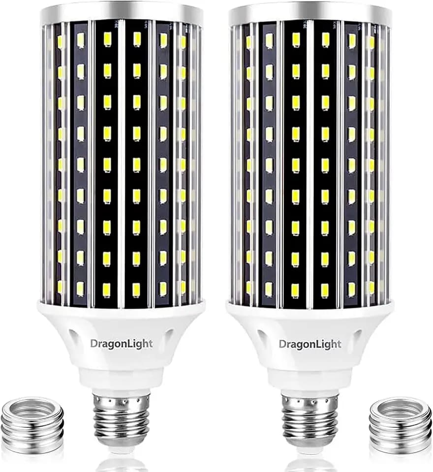 DragonLight 50W Superhelle Mais Licht LED Glühbirnen(Ersetzt 350Watt) - E27/E40 Edison LED Lampe - 6000K Kaltweiß 5000 Lumens für Gewerblichen Bereich Beleuchtung - Garage Werkstatt Büro Hof(2er-Pack)