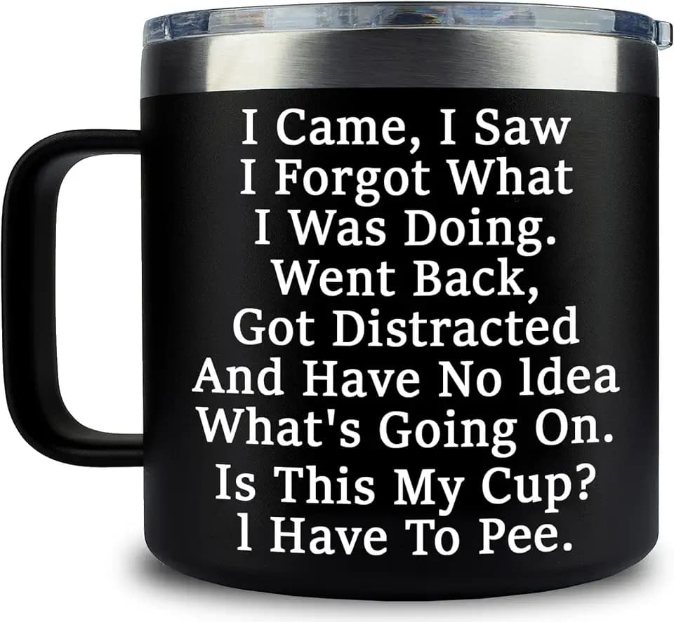 Gag Gift for Men - I Came I Saw I Forgot Coffee Mug 14oz Black