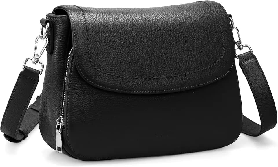 befen Genuine Leather Medium Crossbody Bags for Women Saddle Bag Purse