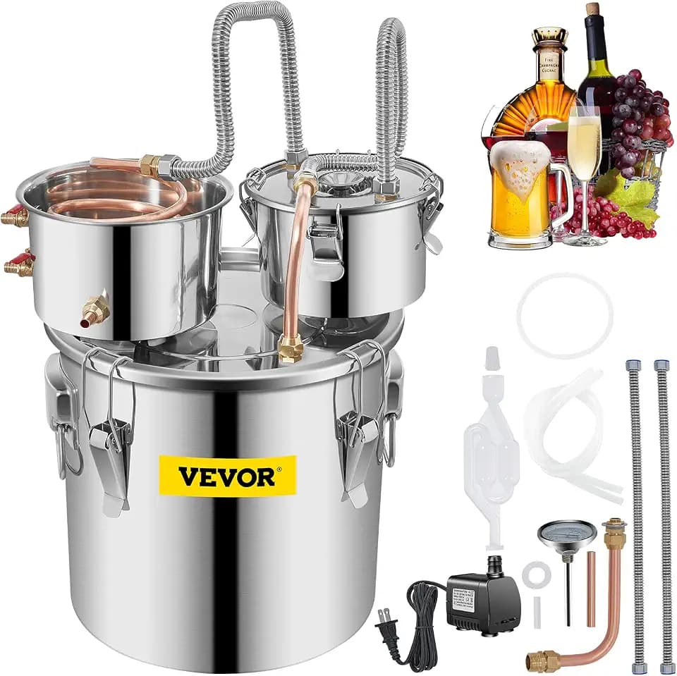 VEVOR Alcohol Still 8 GAL / 30 L Alcohol Distiller Kit with Thumper Keg