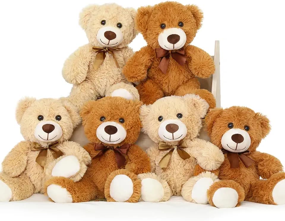 MorisMos 6Pcs Bulk Teddy Bears Baby Shower,14" Teddy Bear Stuffed Animals