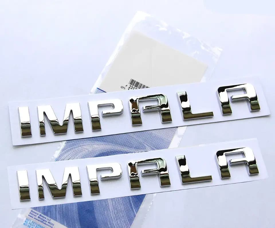 Yoaoo 2Pack OEM Impala Nameplate Letter Emblems 3D Logo Badges Glossy Compatible with Impala Chrome 22743583