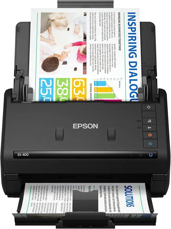 Epson Workforce ES-400 Color Duplex Document Scanner for PC and Mac, Auto Document Feeder (ADF)