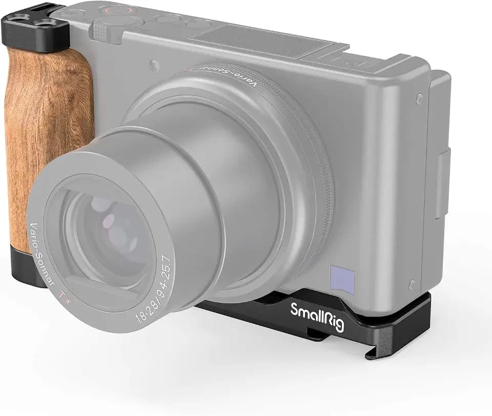 SMALLRIG L-Shape Bracket Wooden Grip with Cold Shoe for Sony ZV-1