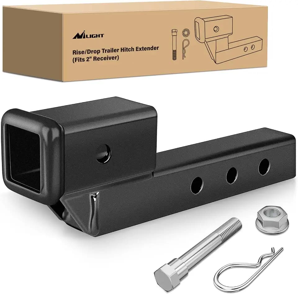 Nilight Trailer Hitch Extension 2 Inch Rise or Drop Extend 5" 7" 9" Length