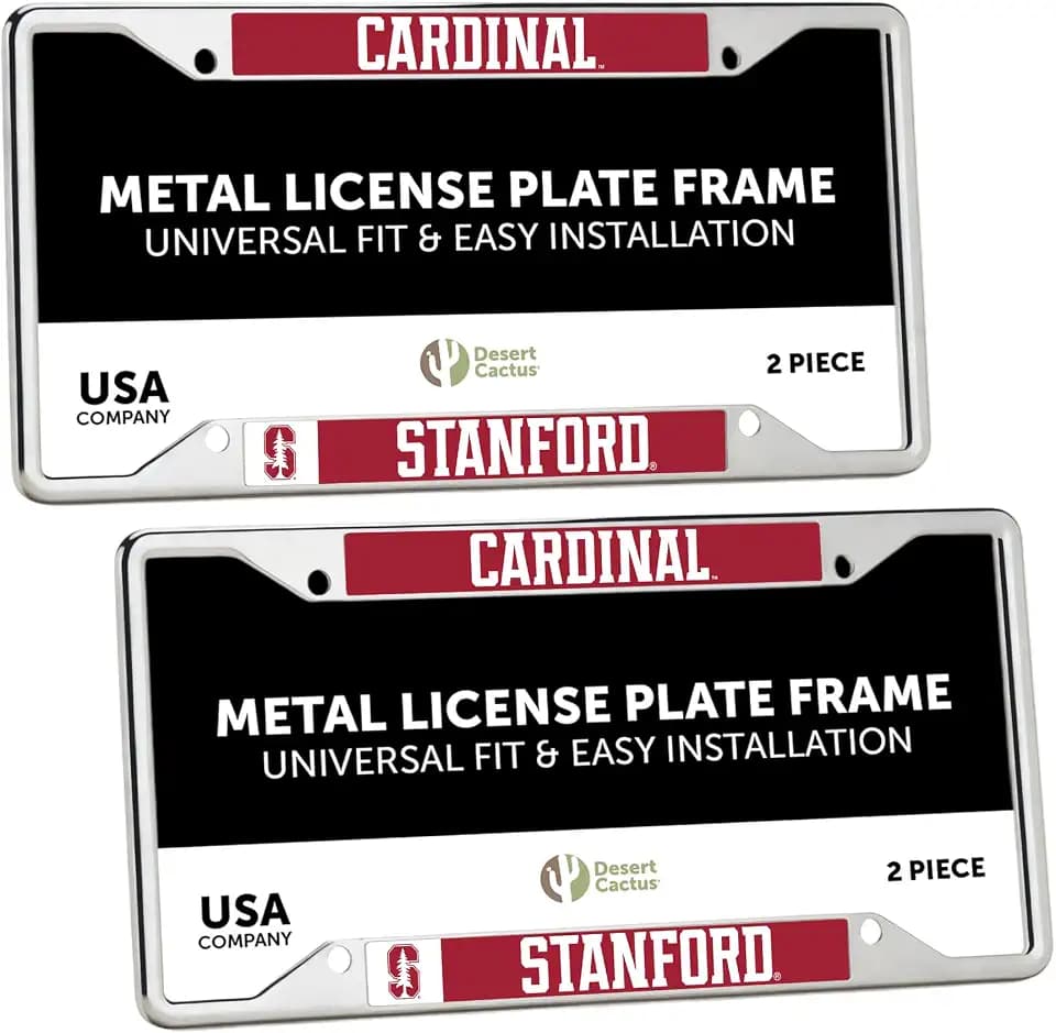 Desert Cactus Stanford Cardinal License Plate Frame (Mascot 2 Pk)