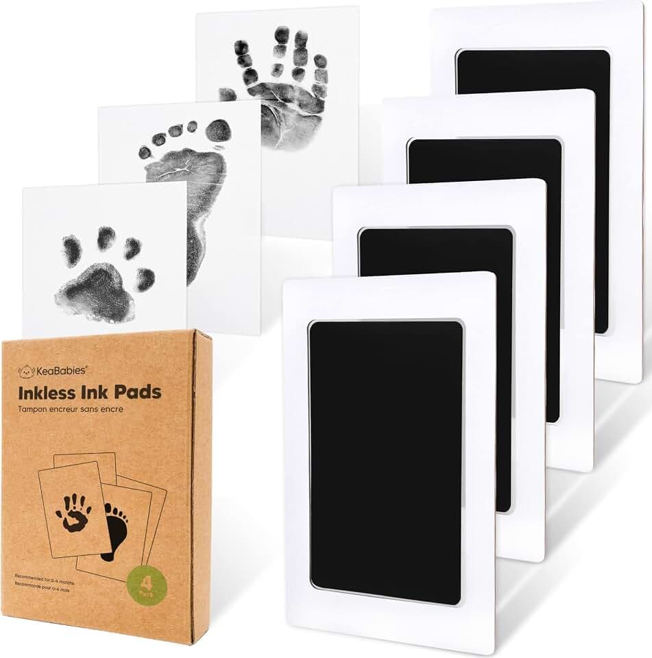 KeaBabies Handabdruck und Fußabdruck Baby Abdruckset (Jet Black)