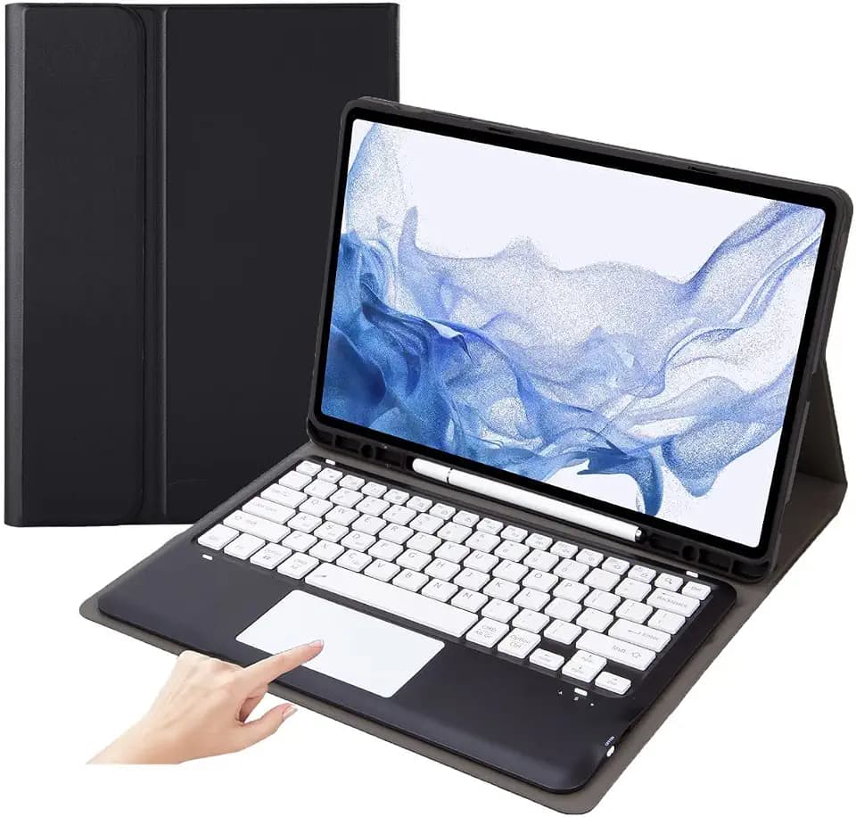 Keyboard Case for Samsung Tab S9 (SM- X710/716B/718U) - Touchpad Detachable Keyboard with S Pen Holder Cover for 11-Inch Galaxy Tab S9 2023 Tablet (Black)