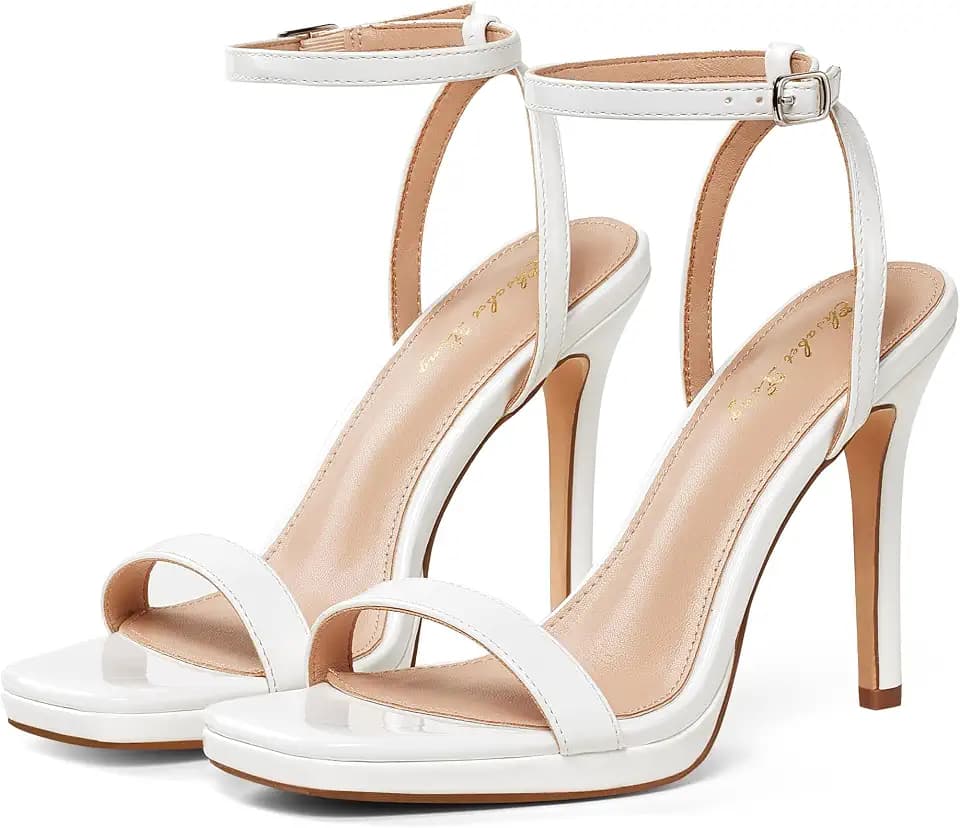 Elisabet Tang Women’s Stilettos Heeled Sandals Open Square Toe Heels