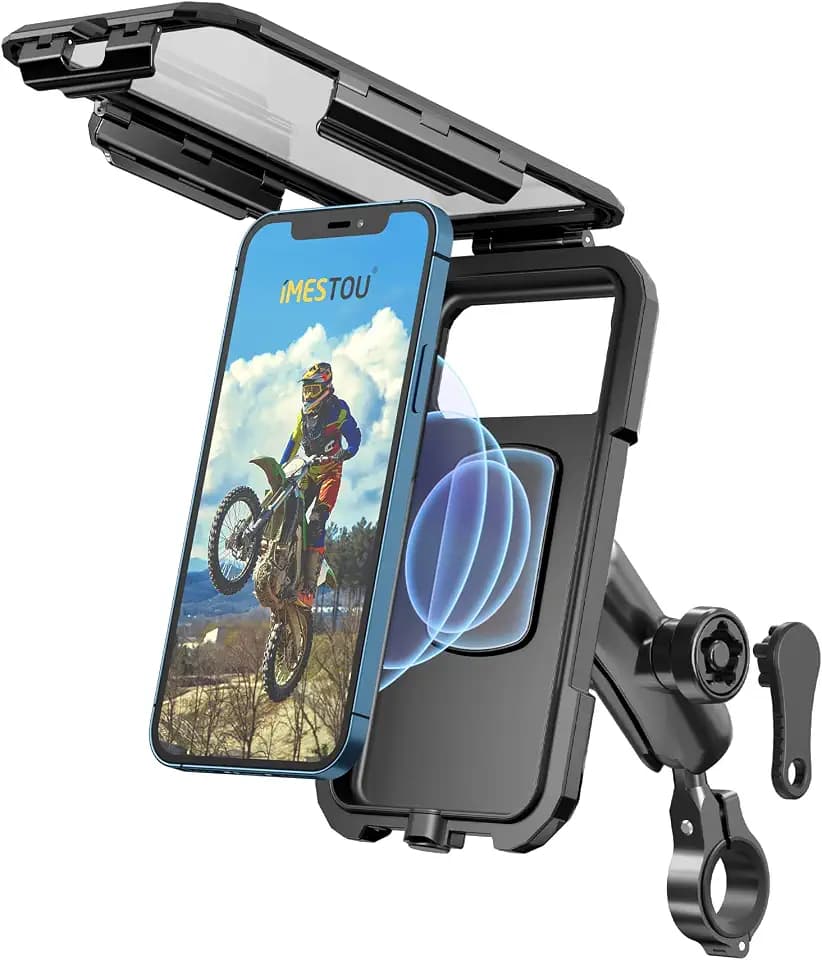 iMESTOU wasserdichte Motorrad-Handyhalterung IP67 mit Kabellosem Ladegerät