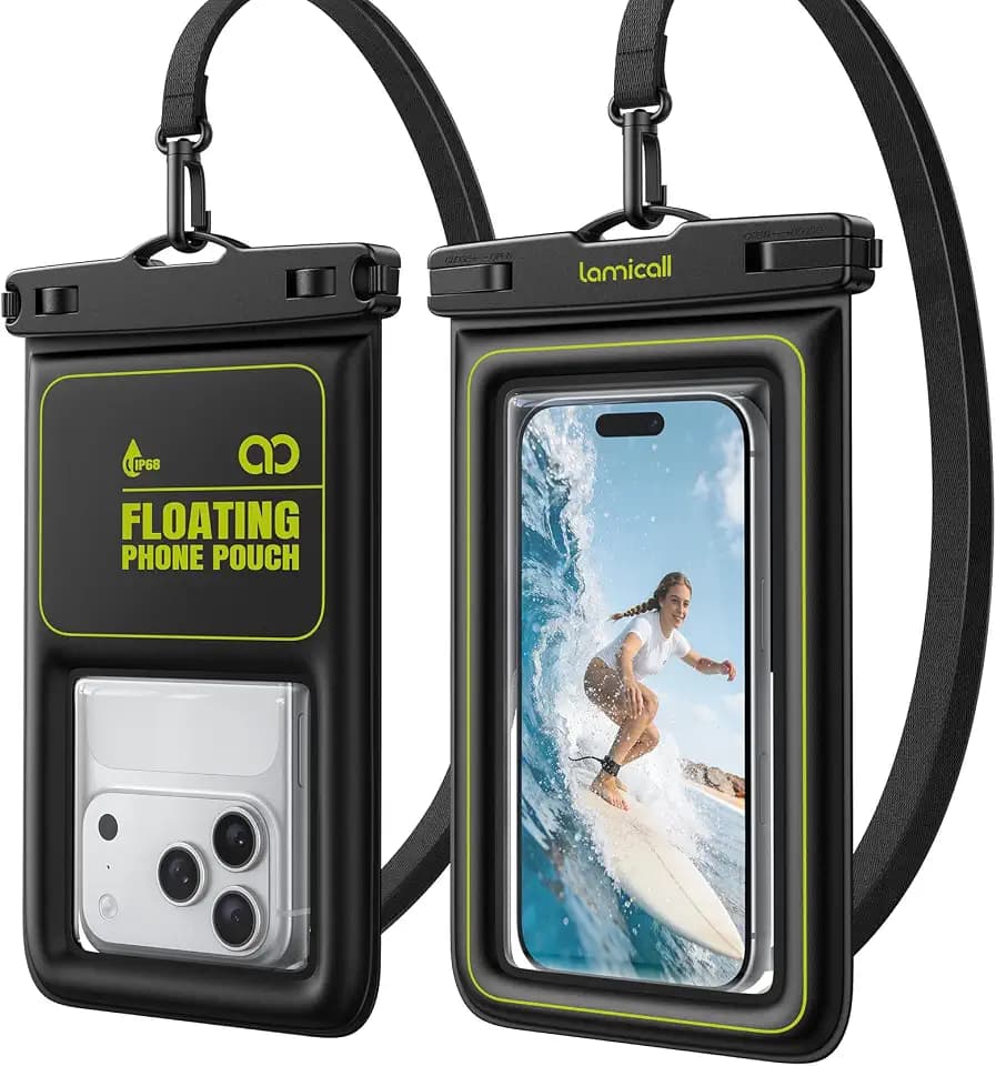 Lamicall IP68 Floating Waterproof Phone Pouch, 2 Pack Waterproof Phone Case