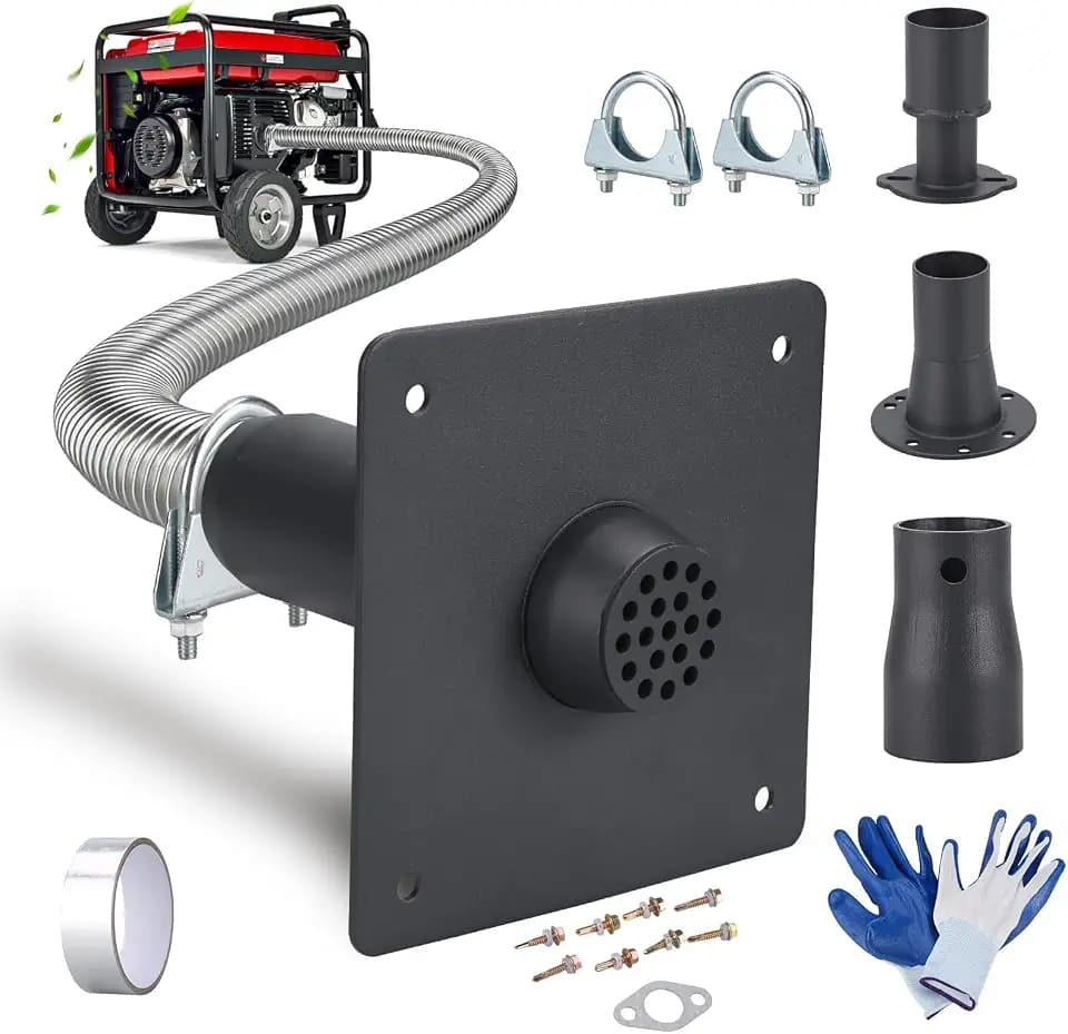 Generator Exhaust Extension Kit with Stainless Steel Muffler, Flex Pipe