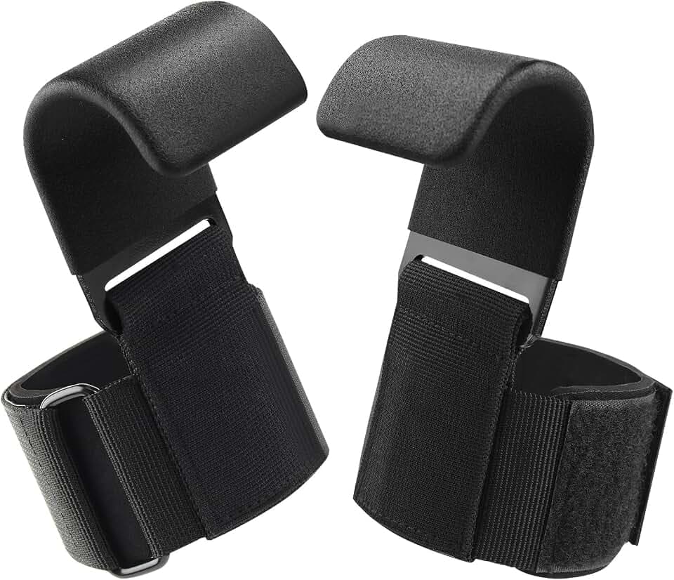 fitgriff zughilfen - klimmzughilfe-haken für krafttraining und gym mit rutschfestem griff, verstärkter stahlplatte und verstellbarem klettverschluss, ideal für frauen und männer, langlebiges desi