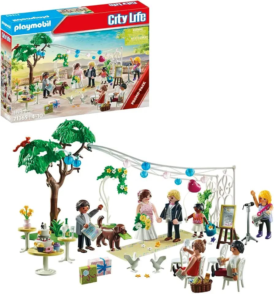 PLAYMOBIL City Life 71365 Promo Pack Hochzeitsfeier, traumhaft romantische Trauung zum Nachspielen, mit Hochzeitsdekoration und Mehreren Tieren, Spielzeug für Kinder ab 4 Jahren