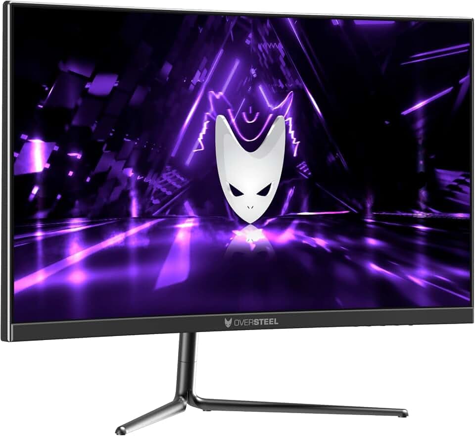 Oversteel - KRYPTO Gaming Monitor LED 27'' FullHD (1920x1080), VA Panel, 16:9, Curved R1500, 1ms, 165 Hz, 2x HDMI, Display Port, UK Stecker, Schwarz