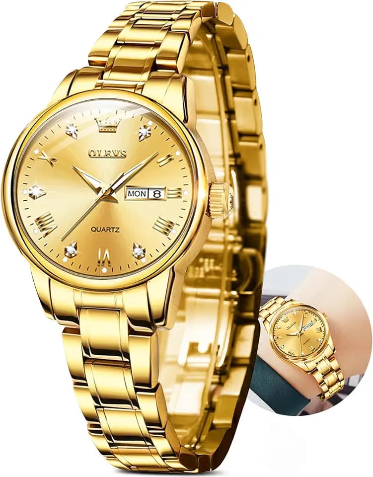 OLEVS Luxury Watch for Women Small Wrist Stainless Steel Ladies Watch Date